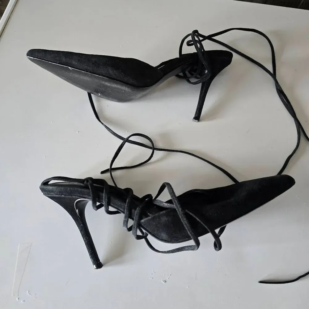 Reformation Paris Black Suede Pumps 7.5 Designer Luxury Office Formal Career